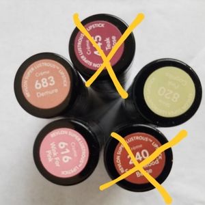 Set of 3 Brand New Revlon Super Lustrous Lipsticks